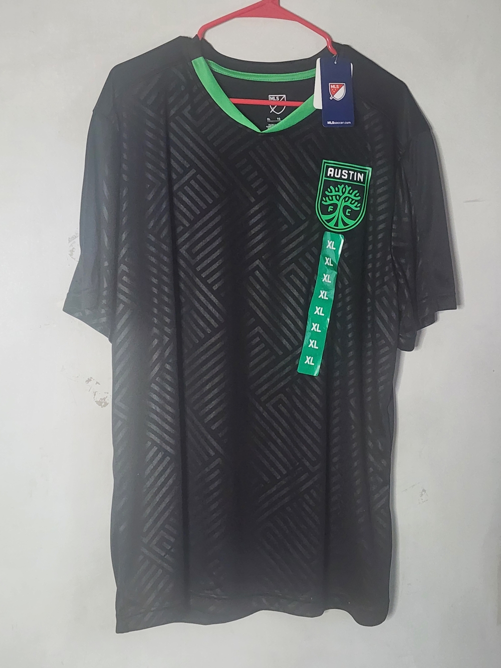 Austin Men's Black Soccer Jersey with Green Trim